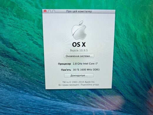 Ультрабук Б-клас Apple MacBook Pro 13 A1502 / 13.3" (2560x1600) IPS / Intel Core i7-4558U (2 (4) ядра по 2.8 - 3.3 GHz) / 16 GB DDR3 / 256 GB SSD / Intel Iris Graphics 5100 / WebCam / MacOS
