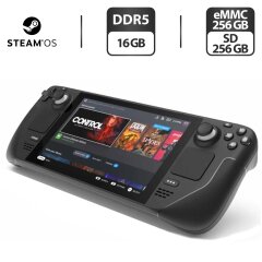 Портативна ігрова приставка Valve Steam Deck 1010 / 7.4" (1280x800) IPS / AMD APU Zen 2 (4 ядра по 2.4 - 3.5 GHz)/ 16 GB GDDR5 / 256 GB eMMC + 256 GB SD / AMD Radeon RDNA 2 / Wi-Fi / Bluetooth