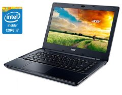Ноутбук Acer Aspire E5-575-72L3 / 15.6" (1920x1080) TN / Intel Core i7-6500U (2 (4) ядра по 2.5 - 3.1 GHz) / 8 GB DDR4 / 256 GB SSD / Intel HD Graphics 520 / WebCam / DVD-ROM / Win 10 Home