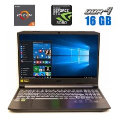 Игровой ноутбук Acer Nitro 5 AN515-45-R6Y9 / 15.6" (1920x1080) IPS / AMD Ryzen 5 5600H (6 (12) ядер по 3.3 - 4.2 GHz) / 16 GB DDR4 / 512 GB SSD / nVidia GeForce RTX 3060, 6 GB GDDR6, 192-bit / WebCam