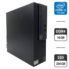 Компьютер Dell OptiPlex 3050 SFF / Intel Core i5-7500 (4 ядра по 3.4 - 3.8 GHz) / 16 GB DDR4 / 256 GB SSD / Intel HD Graphics 630 / DVD-ROM