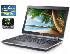 Ноутбук Dell Latitude E6520 / 15.6" (1366x768) TN / Intel Core i5-2520M (2 (4) ядра по 2.5 - 3.2 GHz) / 8 GB DDR3 / 240 GB SSD / nVidia NVS 4200M, 1 GB DDR3, 64-bit / DVD-ROM / Win 10 Pro
