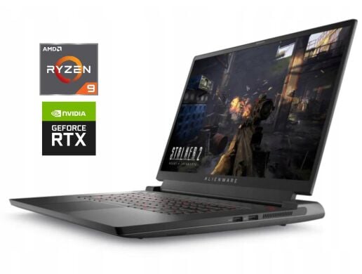 Игровой ноутбук Б-класс Dell Alienware m17 R5 / 17.3" (1920x1080) IPS / AMD Ryzen 9 6900HX (8 (16) ядер по 3.3 - 4.9 GHz) / 16 GB DDR5 / 1000 GB SSD NVMe / nVidia GeForce RTX 3070 Ti, 8 GB GDDR6, 256-bit / WebCam