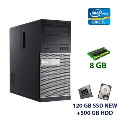 Dell OptiPlex 7010 Tower / Intel Core i5-3470 (4 ядра по 3.2 - 3.6 GHz) / 8 GB DDR3 / 120 GB SSD NEW+500 GB HDD / nVidia GeForce GTX 950 Ti, 2 GB GDDR5, 128-bit / DVD-RW