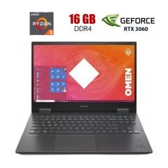 Игровой ноутбук HP Omen 15-EN1824NO / 15.6" (1920x1080) IPS / Ryzen 5 5600H (6 (12) ядер по 3.3 - 4.2 GHz) / 16 GB DDR4 / 512 GB SSD / nVidia GeForce RTX 3060, 8 GB GDDR6, 128-bit / WebCam