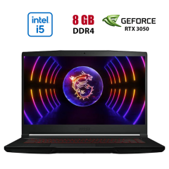 Игровой ноутбук MSI GF63 Thin 12UC-855NEU / 15.6" (1920x1080) IPS / Intel Core i5-12450H (8 (12) ядер по 3.3 - 4.4 GHz) / 8 GB DDR4 / 512 GB SSD / nVidia GeForce RTX 3050, 4 GB GDDR6, 128-bit / WebCam