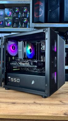 Игровой ПК 1stPlayer D3-3F2-Plus Black Tower / AMD Ryzen 5 3600 (6 (12) ядер по 3.6 - 4.2 GHz) / 16 GB DDR4 / 512 GB SSD M.2 / AMD Radeon RX 5700, 8 GB GDDR6, 256-bit / 550W