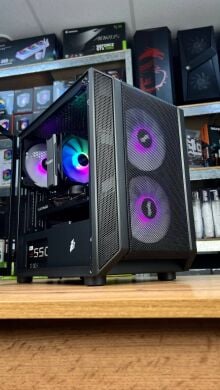 Игровой ПК 1stPlayer D3-3F2-Plus Black Tower / AMD Ryzen 5 3600 (6 (12) ядер по 3.6 - 4.2 GHz) / 16 GB DDR4 / 512 GB SSD M.2 / AMD Radeon RX 5700, 8 GB GDDR6, 256-bit / 550W