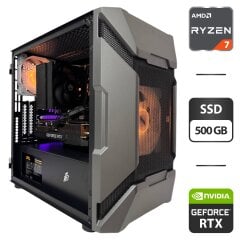 Игровой ПК 1stPlayer D3-A G7 Tower / AMD Ryzen 7 5700X (8 (16) ядер по 3.4 - 4.6 GHz) / 32 GB DDR4 / 500 GB SSD / nVidia GeForce RTX 3080, 10 GB GDDR6X, 320-bit / 750W