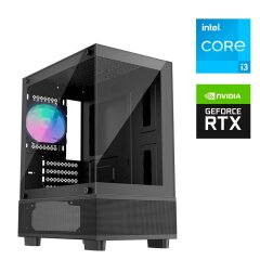 Игровой ПК 1stPlayer Mi2-A-BK-2F7R-1F7 FORSAGE Tower / Intel Core i3-12100F (4 (8) ядра по 3.3 - 4.3 GHz) / 16 GB DDR4 / 480 GB SSD M.2 / nVidia GeForce RTX 3050, 6 GB GDDR6, 96-bit