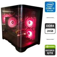 Ігровий ПК 1stPlayer UV5 Uview Tower / Intel Core i5-8400 (6 ядер по 2.8 - 4.0 GHz) / 24 GB DDR4 / 512 GB SSD M.2 + 500 GB HDD / nVidia GeForce GTX 1080 Ti, 11 GB GDDR5X, 352-bit / 850W