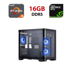 Игровой ПК FORSAGE UV5-BK-2FC7R-1FC7 Black Tower / AMD Ryzen 5 8400F (6 (12) ядер по 4.2 - 4.7 GHz) / 8 GB DDR5 / 480 GB SSD / nVidia GeForce GTX 1060, 6 GB GDDR5, 192-bit