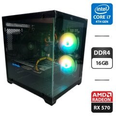 Игровой ПК GTL Infinity Black Tower / Intel Core i7-4790 (4 ядра по 3.6 - 4.0 GHz) / 16 GB DDR4 / 512 GB SSD + 500 GB HDD / AMD Radeon RX 570, 4 GB GDDR5, 256-bit