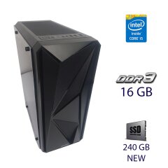 Компьютер 1stPlayer FireRose Black Tower NEW / Intel Core i5-3470 (4 ядра по 3.2 - 3.6 GHz) / 16 GB DDR3 / 240 GB SSD NEW / AMD Radeon RX 550, 2 GB GDDR5, 128-bit