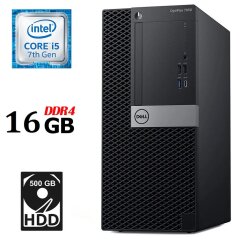 Комп'ютер Dell OptiPlex 7050 Tower / Intel Core i5-7500 (4 ядра по 3.4 - 3.8 GHz) / 16 GB DDR4 / 500 GB HDD / Intel HD Graphics 630 / 240W / HDMI / DisplayPort