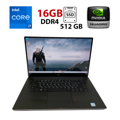 Мобильная рабочая станция Б-класс Dell Precision 5520 / 15.6" (3840x2160) IPS Touch / Intel Core i7-7820HQ (4 (8) ядра по 2.9 - 3.9 GHz) / 16 GB DDR4 / 512 GB SSD / nVidia Quadro M1200, 4 GB GDDR5, 128-bit / WebCam / HDMI