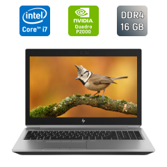 Мобільна робоча станція Б-клас HP zBook 15 G5 / 15.6" (1920x1080) IPS / Intel Core i7-8850H (6 (12) ядра по 2.6 - 4.3 GHz) / 16 GB DDR4 / 512 GB SSD / nVidia Quadro P2000, 4 GB GDDR5, 128-bit / WebCam / TouchID / Windows 10