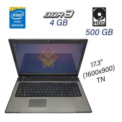 Ноутбук Acer Aspire 7741 / 17.3" (1600x900) TN / Intel Pentium P6000 (2 ядра по 1.86 GHz) / 4 GB DDR3 / 500 GB HDD / WebCam / DVD-ROM / USB 3.0 / HDMI