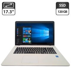Ноутбук Asus F751N / 17.3" (1600x900) TN / Intel Pentium N4200 (2 (4) ядра по 1.1 - 2.5 GHz) / 8 GB DDR3 / 120 GB SSD / Intel HD Graphics 505 / WebCam / DVD-ROM