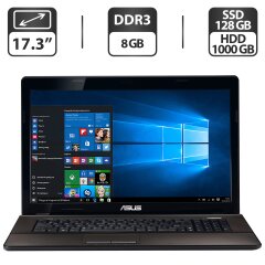Ноутбук Asus K73E / 17.3" (1366x768) TN / Intel Core i3-2310M (2 (4) ядра по 2.1 GHz) / 8 GB DDR3 / 128 GB SSD + 1000 GB HDD / Intel HD Graphics 3000 / WebCam / VGA