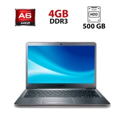 Ноутбук Б-класс Samsung NP535 / 13.3" (1366x768) TN / AMD A6-4455M (2 (2) ядра по 2.1 - 2.6 GHz) / 4 GB DDR3 / 500 GB HDD / AMD Radeon HD 7500G / WebCam