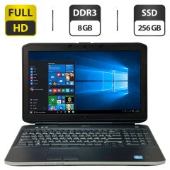 Ноутбук Dell Latitude E5530 / 15.6" (1920x1080) TN / Intel Core i5-3320M (2 (4) ядра по 2.6 - 3.3 GHz) / 8 GB DDR3 / 256 GB SSD / Intel HD Graphics 4000 / WebCam / Windows 10 Pro