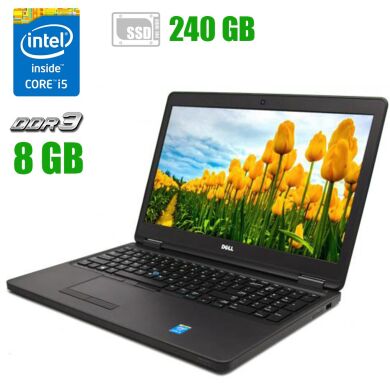 Ноутбук Dell Latitude E5550 / 15.6" (1920х1080) IPS / Intel Core i5-5300U (2 (4) ядра по 2.3 - 2.9 GHz) / 8 GB DDR3 / 240 GB SSD / Intel HD Graphics 5500 / WebCam 