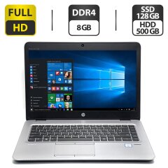 Ноутбук HP EliteBook 840 G3 / 14" (1920x1080) TN / Intel Core i5-6300U (2 (4) ядра по 2.4 - 3.0 GHz) / 8 GB DDR4 / 128 GB SSD + 500 GB HDD / Intel HD Graphics 520 / WebCam / VGA