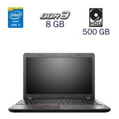Ноутбук Lenovo ThinkPad E550 / 15.6" (1920x1080) TN / Intel Core i5-5200U (2 (4) ядра по 2.2 - 2.7 GHz) / 8 GB DDR3 / 500 GB HDD / WebCam / Fingerprint / Windows 10 PRO Lic