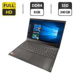 Ноутбук Lenovo V15-ADA / 15.6" (1920x1080) TN / AMD Athlon Gold 3150U (2 (4) ядра по 2.4 - 3.3 GHz) / 8 GB DDR4 / 240 GB SSD / AMD Radeon Graphics / WebCam