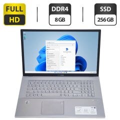 Ультрабук Asus Vivobook S712JA6 / 17.3" (1920x1080) IPS / Intel Core i5-1035G1 (4 (8) ядра по 1.0 - 3.6 GHz) / 8 GB DDR4 / 256 GB SSD / Intel UHD Graphics / WebCam