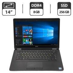 Ультрабук Б-класс Dell Latitude E5470 / 14" (1366x768) TN / Intel Core i5-6440HQ (4 ядра по 2.6 - 3.5 GHz) / 8 GB DDR4 / 256 GB SSD / Intel HD Graphics 530 / WebCam / Windows 10 Pro