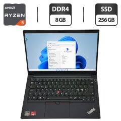Ультрабук Б-клас Lenovo ThinkPad E14 Gen 3 / 14" (1920x1080) IPS / AMD Ryzen 5 4500U (6 ядер по 2.3 - 4.0 GHz) / 8 GB DDR4 / 256 GB SSD / AMD Radeon Graphics / WebCam / Windows 11 Pro