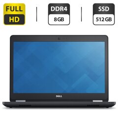 Ультрабук Dell Latitude E5470 / 14" (1920x1080) IPS / Intel Core i5-6300U (2 (4) ядра по 2.4 - 3.0 GHz) / 8 GB DDR4 / 512 GB SSD / Intel HD Graphics 520 / WebCam / HDMI