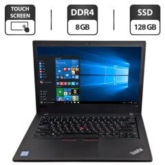 Ультрабук Lenovo ThinkPad T480 / 14" (1920x1080) TN Touch / Intel Core i5-8350U (4 (8) ядра по 1.7 - 3.6 GHz) / 8 GB DDR4 / 128 GB SSD / Intel UHD Graphics 620 / WebCam