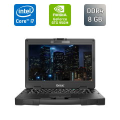 Захищений ноутбук Getac S410 / 14" (1920x1080) IPS Touch / Intel Core i7-6600U (2 (4) ядра по 2.6 - 3.4 GHz) / 8 GB DDR4 / 256 GB SSD / nVidia GeForce GTX 950M, 2 GB GDDR5, 128-bit / Windows 10