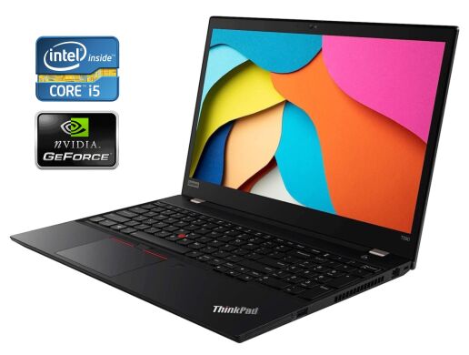 Ультрабук Lenovo ThinkPad T590 / 15.6" (1920x1080) IPS / Intel Core i5-8365U (4 (8) ядра по 1.6 - 4.1 GHz) / 16 GB DDR4 / 256 GB SSD / nVidia GeForce MX250, 2 GB GDDR5, 64-bit / WebCam / Win 11 Pro