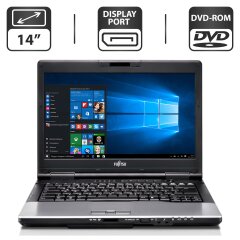 Ноутбук Б-клас Fujitsu LifeBook S782 / 14" (1366x768) TN / Intel Core i3-2370M (2 (4) ядра по 2.4 GHz) / 4 GB DDR3 / 320 GB HDD / Intel HD Graphics 3000 / DVD-ROM / DisplayPort