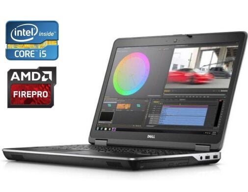 Мобільна робоча станція Dell Precision M2800 / 15.6" (1920x1080) TN / Intel Core i5-4210M (2 (4) ядра по 2.6 - 3.2 GHz) / 8 GB DDR3 / 480 GB SSD / AMD FirePro W4170M, 2 GB GDDR5, 128-bit / WebCam / DVD-ROM / Win 10 Pro