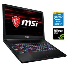 Игровой ноутбук Б-класс MSI GS63 Stealth / 15.6" (1920x1080) IPS / Intel Core i7-8750H (6 (12) ядер по 2.2 - 4.1 GHz) / 16 GB DDR4 / 256 GB SSD + 1000 GB HDD / nVidia GeForce GTX 1060 Max-Q, 6 GB GDDR5, 192-bit / WebCam / Win 11