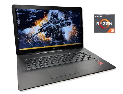 Ноутбук HP 17-ca200ng / 17.3" (1600x900) TN / AMD Ryzen 3 2200U (2 (4) ядра по 2.5 - 3.4 GHz) / 8 GB DDR4 / 128 GB SSD + 1000 GB HDD / AMD Radeon Vega 3 / WebCam / Win 10 Home