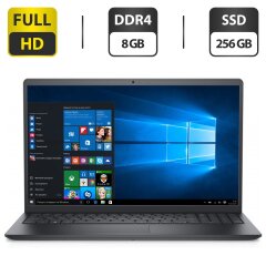 Ультрабук Б-класс Dell Vostro 3510 / 15.6" (1920x1080) IPS / Intel Core i5-1135G7 (4 (8) ядра по 4.2 GHz) / 8 GB DDR4 / 256 GB SSD / Intel Iris Xe Graphics / WebCam / Windows 10 лицензия