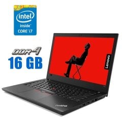 Ультрабук Б-клас Lenovo ThinkPad T480s / 14" (2560x1440) IPS / Intel Core i7-8650U (4 (8) ядра по 1.9 - 4.2 GHz) / 16 GB DDR4 / 240 GB SSD / Intel UHD Graphics 620 / WebCam