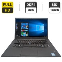 Ноутбук Dell Latitude 7480 / 14" (1920x1080) IPS / Intel Core i7-6600U (2 (4) ядра по 2.6 - 3.4 GHz) / 8 GB DDR4 / 120 GB SSD / Intel HD Graphics 520 / WebCam