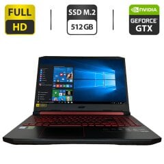 Игровой ноутбук Acer Nitro 5 AN515-54 / 15.6" (1920x1080) IPS / Intel Core i5-9300H (4 (8) ядра по 2.4 - 4.1 GHz) / 16 GB DDR4 / 512 GB SSD M.2 / nVidia GeForce GTX 1050, 3 GB GDDR5, 96-bit / WebCam / HDMI