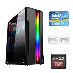 Игровой ПК / Intel Core i7-2600 (4 (8) ядра по 3.4 - 3.8 GHz) / 16 GB DDR3 / 120 GB SSD + 500 GB HDD / AMD Radeon RX 580, 8 GB GDDR5, 256-bit