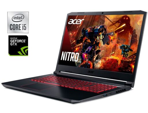 Ігровий ноутбук Б-клас Acer Nitro 5 AN517-52 / 17.3" (1920x1080) IPS / Intel Core i5-10300H (4 (8) ядра по 2.5 - 4.5 GHz) / 16 GB DDR4 / 512 GB SSD / nVidia GeForce GTX 1650 Ti, 4 GB GDDR6, 128-bit / WebCam