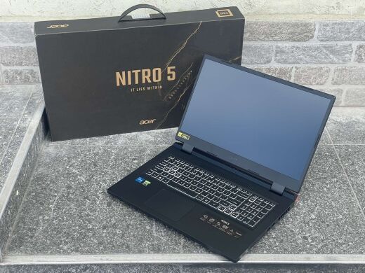 Игровой ноутбук Acer Nitro 5 AN517-55-56G1 NEW / 17.3" (1920x1080) IPS / Intel Core i5-12500H (8 (16) ядра по 3.3 - 4.5 GHz) / 8 GB DDR4 / 512 GB SSD / nVidia GeForce RTX 3050, 4 GB GDDR5, 128-bit / WebCam / Win10 