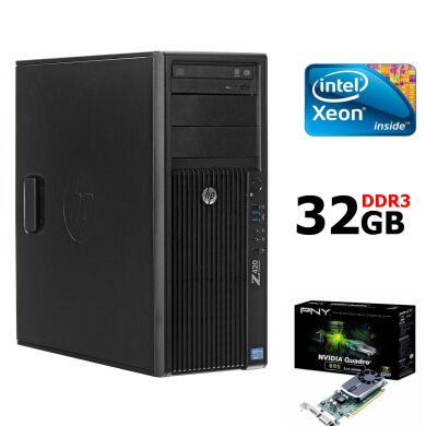 HP Workstation Z420 / Intel® Xeon® E5-1603 (4 ядра по 2,8 GHz) / 32GB DDR3 / 500GB SATA HDD / nVidia Quadro 600 (1GB DDR3 128-bit)
