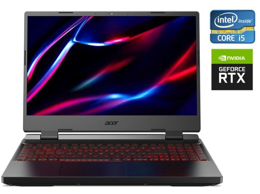 Игровой ноутбук Acer Nitro 5 AN517-55-56G1 NEW / 17.3" (1920x1080) IPS / Intel Core i5-12500H (8 (16) ядра по 3.3 - 4.5 GHz) / 8 GB DDR4 / 512 GB SSD / nVidia GeForce RTX 3050, 4 GB GDDR5, 128-bit / WebCam / Win10 